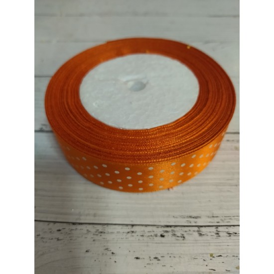 Лента атласная в горох 2,5 см, цена за 1 м